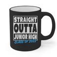 Straight Outta Junior High School Graduation Class Of 2022 Graphic Print Coffee Mug