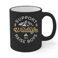 Support Wildlife Raise Boys Parent Mom & Dad Graphic Print Coffee Mug