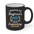 I Survived My Boyfriend's Engineering Degree Graduation Graphic Print Coffee Mug