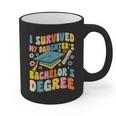 i Survived My Daughter's Bachelors Degree Groovy Graduation Graphic Print Coffee Mug