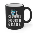 I Survived Fourth Grade Graduation Kids Owl Grad Graphic Print Coffee Mug