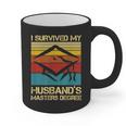 I Survived My Husband's Master's Degree Graduation Graphic Print Coffee Mug