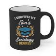 I Survived My Son's Sociology Degree Graduation Graphic Print Coffee Mug