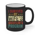 i Survived My Wife Bachelor's Degree Wife Graduation Graphic Print Coffee Mug