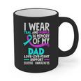 Teal & Purple In Memory Of My Dad Suicide Prevention Graphic Print Coffee Mug Teal & Purple In Memory Of My Dad Suicide Prevention Graphic Print Coffee Mug