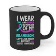 Teal & Purple In Memory Of My Grandson Suicide Prevention Graphic Print Coffee Mug