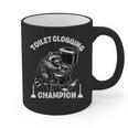 Toilet Clogging Champion Dad Joke Raccoon Trash Panda Graphic Print Coffee Mug