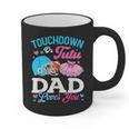 Touchdown Or Tutu Dad Loves You Gender Reveal Family Graphic Print Coffee Mug