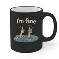 Two Thumbs Up I'm Fine Sarcastic Meme Introvert Humor Graphic Print Coffee Mug