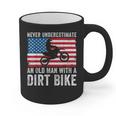 Never Underestimate An Old Man With A Dirt Bike Grandpa Dad Graphic Print Coffee Mug