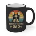 Vintage Boston Terrier Dad Dog Lovers Father's Day Tee Graphic Print Coffee Mug