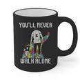 Vintage Father Son Family Autistic Kids Autism Awareness Dad Graphic Print Coffee Mug