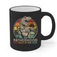 Vintage Fatherhood Is A Walk In The Park DadRex Dinosaur Graphic Print Coffee Mug Vintage Fatherhood Is A Walk In The Park DadRex Dinosaur Graphic Print Coffee Mug