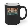 Vintage Grill Dad Grilling Chilling Refilling Graphic Print Coffee Mug