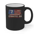 Vintage Gymnastics Dad American USA Flag Sports Graphic Print Coffee Mug