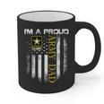 Vintage I'm A Proud Army Dad With American Flag Graphic Print Coffee Mug