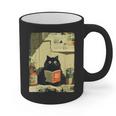 Vintage Japanese Cat Book Lovers Librarian Cat Dad Teacher Graphic Print Coffee Mug