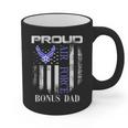 Vintage Proud Air Force Bonus Dad With American Flag Graphic Print Coffee Mug