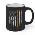 Vintage USA Flag Korea Taekwondo Training Dad Silhouette Graphic Print Coffee Mug