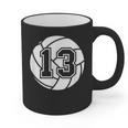 Volleyball Player 13 Volleyball Mom Dad Jersey Number 13 Graphic Print Coffee Mug