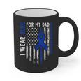 I Wear Blue For My Dad Colon Cancer Awareness Blue USA Flag Graphic Print Coffee Mug