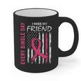 I Wear Pink In Memory Of Friend Breast Cancer Awareness Flag Graphic Print Coffee Mug I Wear Pink In Memory Of Friend Breast Cancer Awareness Flag Graphic Print Coffee Mug