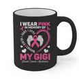 I Wear Pink In Memory Of My Gigi Breast Cancer Awareness Graphic Print Coffee Mug I Wear Pink In Memory Of My Gigi Breast Cancer Awareness Graphic Print Coffee Mug