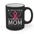 I Wear Pink In Memory Of My Mom Shirt Angel In Heaven Memory Graphic Print Coffee Mug