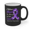 I Wear Purple In Memory Of My Sister Overdose Awareness Graphic Print Coffee Mug