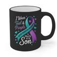 I Wear Teal And Purple In Memory My Son Suicide Prevention Graphic Print Coffee Mug