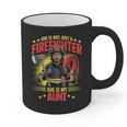 Woman Firefighter Aunt TiTi Auntie Black Graduation Graphic Print Coffee Mug