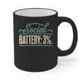 Women's Social Battery 3 Introvert Sarcasm Graphic Print Coffee Mug Women's Social Battery 3 Introvert Sarcasm Graphic Print Coffee Mug