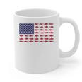 American Flag Fishing-Shirt Men Kids Bass Fish Dad Patriotic Graphic Print Coffee Mug