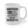 Awesome Like My Daughter Mom Dad American Flag Graphic Print Coffee Mug