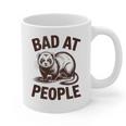 Bad At People Ferret Introvert Saying Slogan Graphic Print Coffee Mug Bad At People Ferret Introvert Saying Slogan Graphic Print Coffee Mug