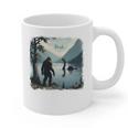 Bigfoot Sasquatch & Loch Ness Monster Introvert Bruh Graphic Print Coffee Mug