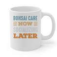 Bonsai Care Now Minimal Socializing Introvert Vintage Graphic Print Coffee Mug