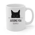 Cat Judging You Silently Cat Mom Dad Premium Tri-Blend Graphic Print Coffee Mug