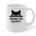 Cat For Cat Lover Mom Dad Cat Judging You Silently Graphic Print Coffee Mug
