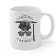 Certified Graduate Vintage Mortarboard Graduation Graphic Print Coffee Mug