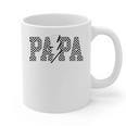 Checkered Papa Lightning Bolt Fathers Day Dad Grandpa Graphic Print Coffee Mug