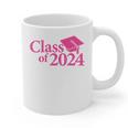 Class Of 2024 Pink For Girls And Women Graduation Graphic Print Coffee Mug