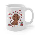 Cute Dachshund Valentine's Day Heart Love Dog Mom Dog Dad Graphic Print Coffee Mug