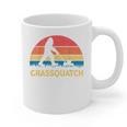Dad Lawn Mowing Grassquatch Bigfoot Mower Garden Graphic Print Coffee Mug