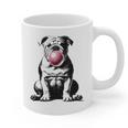 English Bulldog Bubble Gum Vintage Dog Mom Pet Dad Graphic Print Coffee Mug