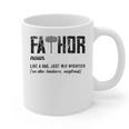 Fathor Like Dad Just Way Mightier Father's Day FA-Thor Graphic Print Coffee Mug