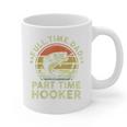 Fishing Dad Part Time Hooker Bass Fish Father Day Graphic Print Coffee Mug