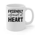 Friendly Introvert At Heart Raglan Baseball Tee Graphic Print Coffee Mug