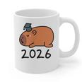 Grad Class Of 2026 Capybara Graduation Graduated Kids Graphic Print Coffee Mug