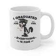 I Graduated Graduate Class 2025 Cat Graduation Graphic Print Coffee Mug